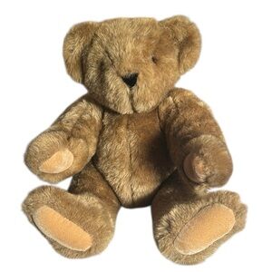 Vintage Vermont Teddy Bear Jointed Arms Legs and Head Honey Brown Color 16”